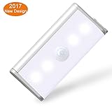 DBF Motion Sensor Light, USB Rechargeable 4 LED Closet Light for Cabinet, Pantry, Counter, Bathroom, Stairs - Stick on Anywhere, Lithium Battery Operated, Wireless Motion Activated, 4 Mode Switch