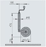 AL-KO Jockey Wheel 48 mm Standard for Trailers Caravans Galvanized Steel view 2