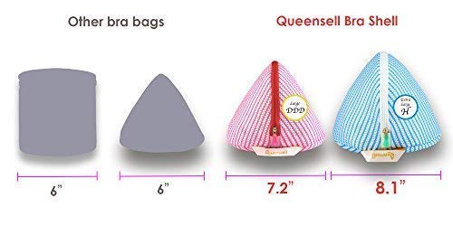 Queensell Large Bra Shell Wash Bag Set of 3 Premium Mesh Laundry Bags for Lingerie and Delicates - Washing Machine and Dryer - Multiple Colors Box