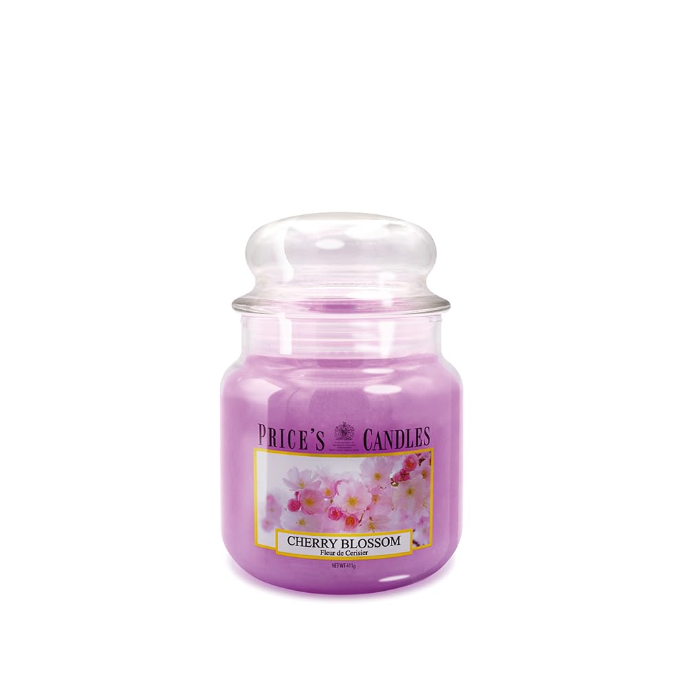 Price's - Cherry Blossom Medium Jar Candle - Sweet, Delicious, Quality Fragrance - Long Lasting Scent - Up to 90 Hour Burn Time - Ideal for All Occasions