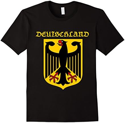 Mens DEUTSCHLAND Coat Of Arms German T Shirt 2XL Black