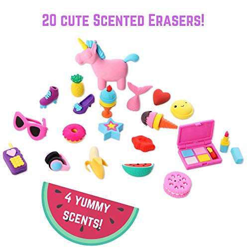 GirlZone: Unicorn Party Fruit Scented Erasers for Kids, Great Gift for Girls