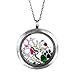 EVE'S ADDICTION Women's Personalized Charm Locket, 24 Inch Chain - Build Your Own Charm Necklace - Mother's Necklace - Keepsake Necklace - Floating Charm Necklace - Gift for Mom - Gifts for Mom