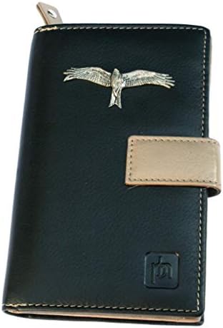 Red Kite Bird Design Ladies Leather Purse Falconry Gift RFID Safe (Black)