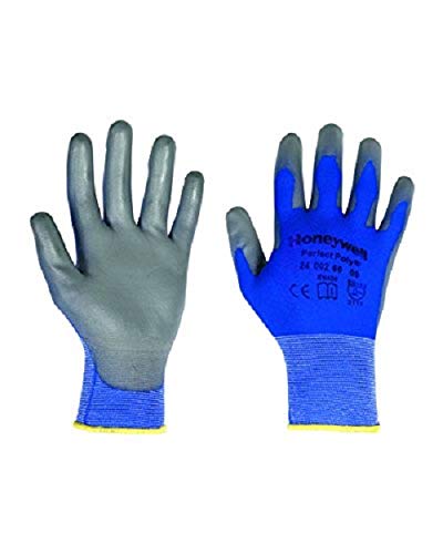 Honeywell 2400260-09 Perfect Poly Skin Gloves, Polyamide Knit Glove, Gray Polyurethane Coating on Palm and Fingertips