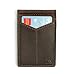 Andar Mens Leather Money Clip, Front Pocket Minimalist Card Holder RFID Blocking Wallet Made from Full Grain Leather, with Back Saving Bi-Fold Cash Clip (Dark Brown)