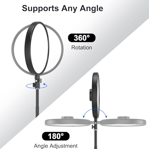 Tobeape 13" Ring Light with 79" Extendable Stand, 2700-6500K Dimmable Photography Light with Remote & Phone Holder, LED Full-Screen Circle Round Soft Light for Selfie/Makeup/Tiktok/YouTube/Vlogging