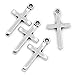 Rockin Beads Brand, 50 Pendant Beads Charms 1 Inch Cross Antique Silver Plated Zinc 1x4/8 Inch Package of 50