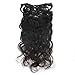 Fshine Body Wave Clip In Human Hair Extensions 12 Inch Natural Black Clip In Hair Extensions for Women 7 Pcs 100 Gram Full Head Clip Ins Wavy Hair Extensions Double Wefted