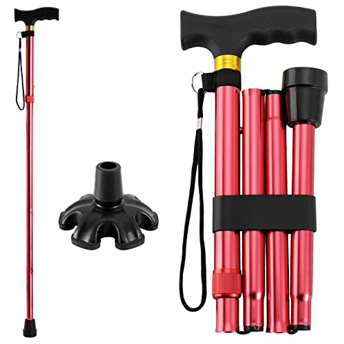 Adjustable Folding Walking Cane with Seat Allows Durability While Walking and Convenience for Sitting, Alloy Crutch Chair, Anti-Slip Lightweight Walking Stick for Seniors