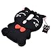 XKAUDIE(TM) 3D black Lucky Fortune Cat Kitty with Cute Bow Tie Silicone Rubber Phone Case Cover for ZTE ZMAX Pro/Carry Z981