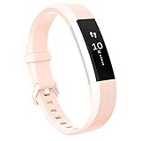 Vancle Compatible with Fitbit Alta HR Bands / Ace Bands and Alta Bands, Classic Accessory Alta HR and Alta Bands Replacement Wristbands for Fitbit Ace / Alta and Alta HR (Blush Pink, Large)