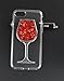 IYCK iPhone 8 Case, iPhone 7 Case, Bling Glitter Sparkle Flowing Floating Liquid Infused Flexible Transparent Soft TPU Rubber Protective Case Cover for iPhone 7/iPhone 8 4.7inch - Red Wine Glass