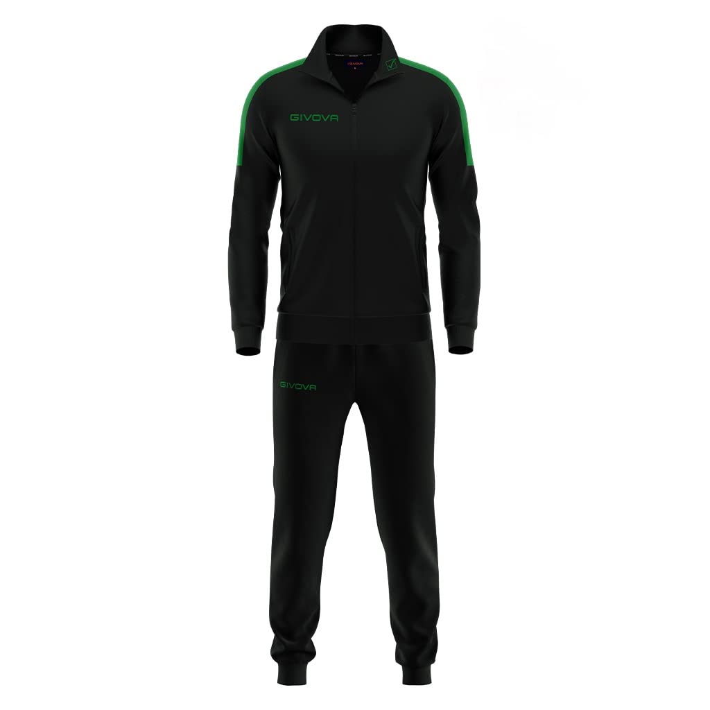 Givova TR033, unisex_adult, Black-Green, L