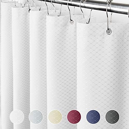 Eforcurtain54 x 78 Shower Curtain for Shower Stall, Waterproof White Waffle Fabric Stall Shower Curtain Heavy