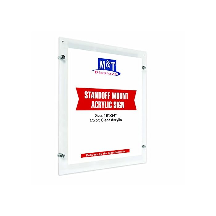 Buy M&T Displays Wall Mount Floating Clear Acrylic Frameless Picture