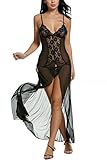 Avidlove Women Sexy Long Lingerie Nightwear Mesh Babydolls Lace Chemises