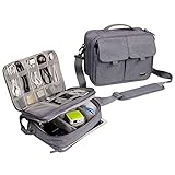 Electronics Organizer Travel Cable Cord Bag Accessories Gadget Gear Storage Cases (Light Gray)