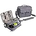 Electronics Organizer Travel Cable Cord Bag Accessories Gadget Gear Storage Cases for 10.5 Inch Tablet Large with Shoulder Strap (Light Gray)