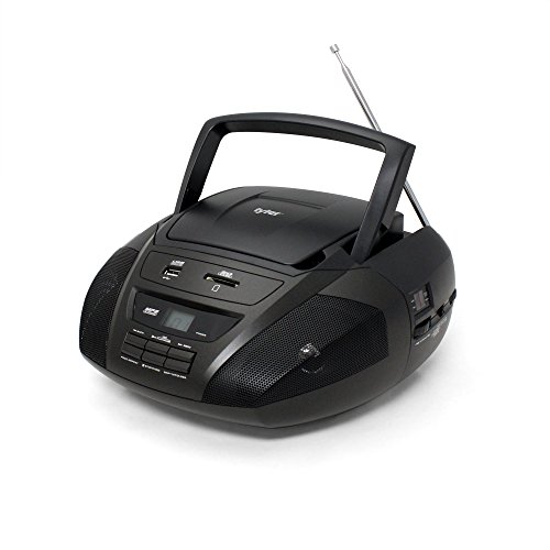Tyler-Portable-Stereo-MP3CD-Boombox-Player-TAU102-BK-with-Mega-Bass-Sound-Text-Display-AMFM-Stereo-USBSDMMC-and-AUX-Inputs-Black