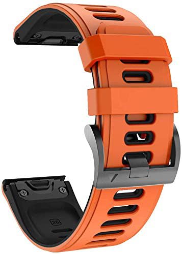 NotoCity Fenix 5X Replacement Strap with 26mm Width Strap for Fenix 5X Plus/Fenix 6X/Fenix 6X Pro/Fenix 7X/Fenix 3/Fenix 3 HR/Descent MK1 (Orange)