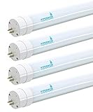 Hyperikon T5/T8 LED Light Tube, 4 FT (45.25 Inches), 22W (50W equivalent), 5000K (Crystal White Glow), 100-277V, Dual-End Powered, Ballast Bypass Required, Frosted - (Pack of 4)