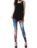 Pink Wind Ladies Sexy Galaxy Space Print Leggings Pant Stretch Tights (One Size, Galaxy 1)
