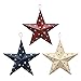 Attraction Design Patriotic Metal Barn Star Wall Decor, 12inch Hanging Country Rustic Metal Star for July 4th Decoration