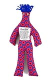 Dammit Doll - Classic Boogie Pensée - Electric Blue & Raspberry Pansies, Blue Hair - Stress Relief, Gag Gift