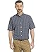 Arrow 1851 Men's Hamilton Poplins Short Sleeve Button Down Plaid Shirt, Navy Blazer 1, Large