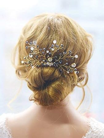 Buy Fxmimior Bridal Women Black Vintage Wedding Party Crystal