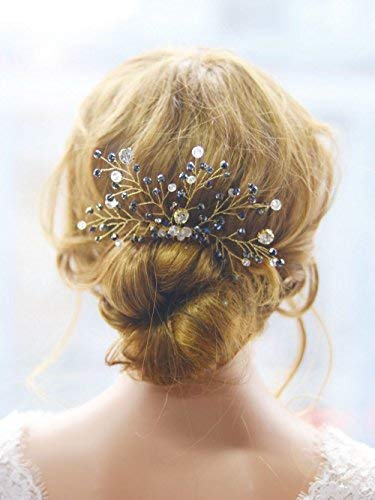 Buy Fxmimior Bridal Women Black Vintage Wedding Party Crystal