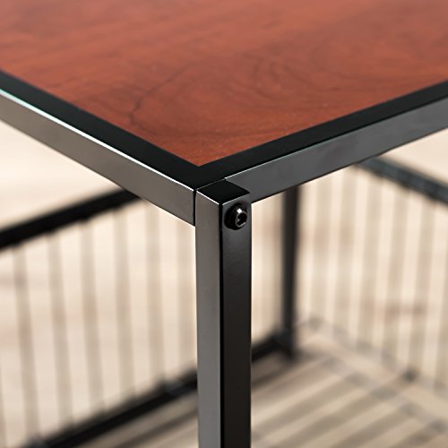 ZINUS Dane 20 Inch Black Frame Side Table with Storage Basket / End