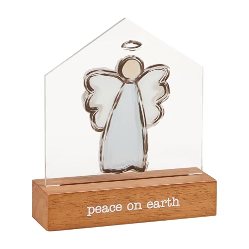 Mud Pie Led Acrylic Christmas Sitter, Angel, 6" x 5 1/2"