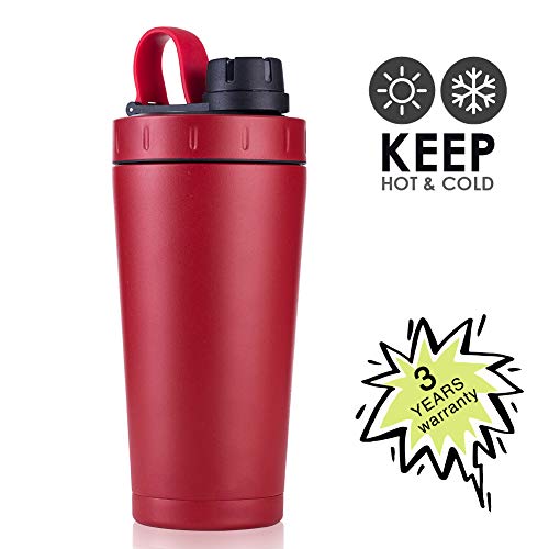 TOOFEEL Double Wall Vacuum Insulated Stainless Steel Shaker Bottle BPA Free Jug Leak and Spill Proof Protein Mixing Cup for Indoor/Outdoor Workouts