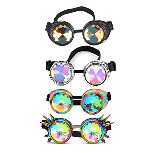 Kaleidoscope Rave Rainbow Crystal Lenses Vintage Goggles Glasses - Thumbnail 5