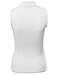 Solid Stretch Ribbed Sleeveless Mock Turtle Neck Knit Top White L