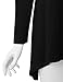 Lock and Love WT953 Womens Round Neck Long Sleeve Rib Trapeze Tunic Top M Black
