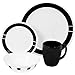 Corelle Livingware 16-Piece Dinnerware Set, Urban Black, Service for 4