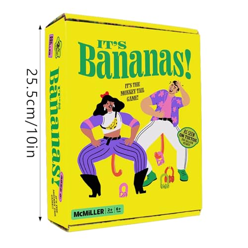 It'S Bananas!, Monkey Tail Game, Funny, Fun Party & Family Game For Kids, Kids, Teens & Adults, The Ultimate Family Game Night, Board Game 2 To 10 Players, Parties Family Game For Hen Do (A, A)