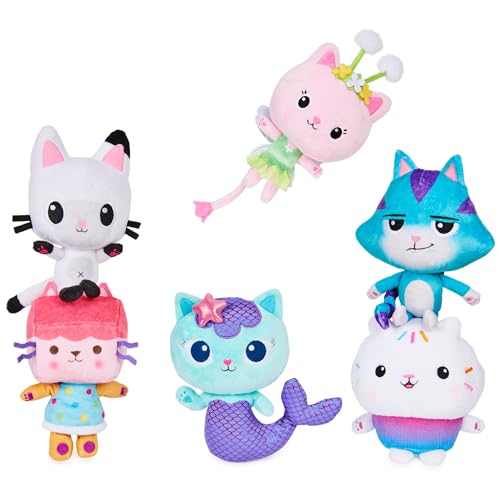 Gabby’s Dollhouse, 8-inch MerCat Purr-ific Plush Toy, Kids Toys for Ages 3 and up