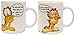 Coffee Mugs-2pc Garfield Ceramic Mugs-11 Ounce-''I'm One Step Away From Being Rich, All I Need Now Is Money''&'' I May Not Be Perfect but I Am Always Me''