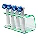 Seemii Electric Toothbrush Head Holder Head Stand Holds 1, 2, 3 or 4 Electric Toothbrush Heads, Clear Green Acrylic 4 Head Holder, Fits Oral-B Heads (Does not fit iO Heads)