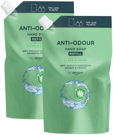 by Amazon Anti-Odour Hand Soap Refill, 2 x 1000ml