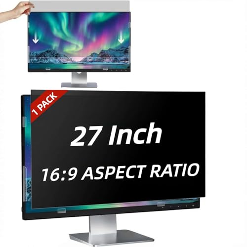 Ssumght 27 Inch Privacy Screen for Monitor Computer Screen Privacy Filter for 16:9 Widescreen Monitor Desktop PC Anti-Glare Protector and Blue Light UV-Blocking,1 Pack