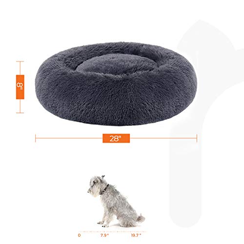 Feandrea PGW039G01 Fluffy Dog Bed, Cat Bed, Doughnut Cushion