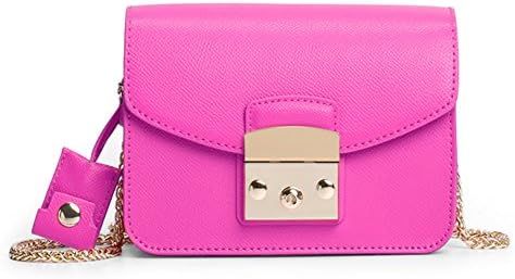 Actlure Women Genuine Cow Leather Sak Metropolis Mini Shoulder Purse Crossbody Bag (rose red)