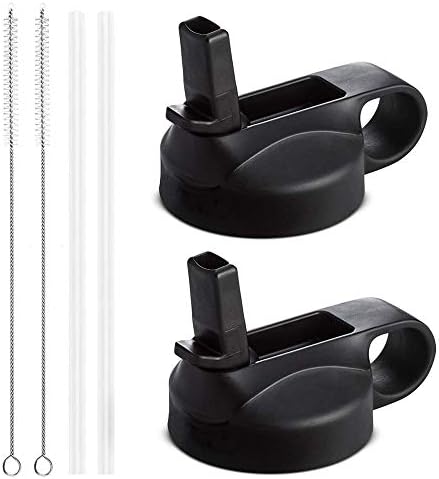 James Fashion-The Mass Wide Mouth Straw Lid Compatibility Most Sports Water Bottle,Black
