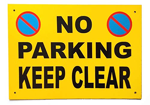 No Parking Sign A4 A3 5mm Black Foamex Various Signs Yellow Black & Motif (A3 NoP Keep Clear)