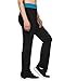 HDE Women's Color Block Fold Over Waist Yoga Pants Flare Leg Workout Leggings,Black & Teal,Small